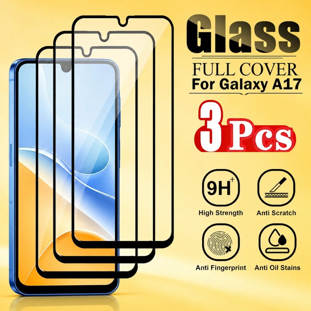3Pcs Full Cover Screen Protector for Samsung Galaxy A57 A56 A55 A37 A36 A35 A33 A26 A25 A17 A16 A15 9H Hardness Tempered Glass