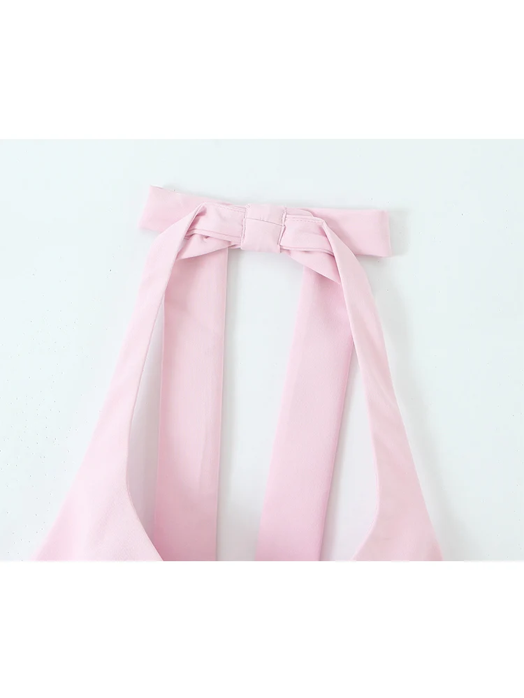 TFMLN vrouwen Zomer Halter Tank Tops 2025 Nieuwe Mode Zoete Strapless Boog Elegante Straat Casual Backless Vrouwelijke Top Kleding