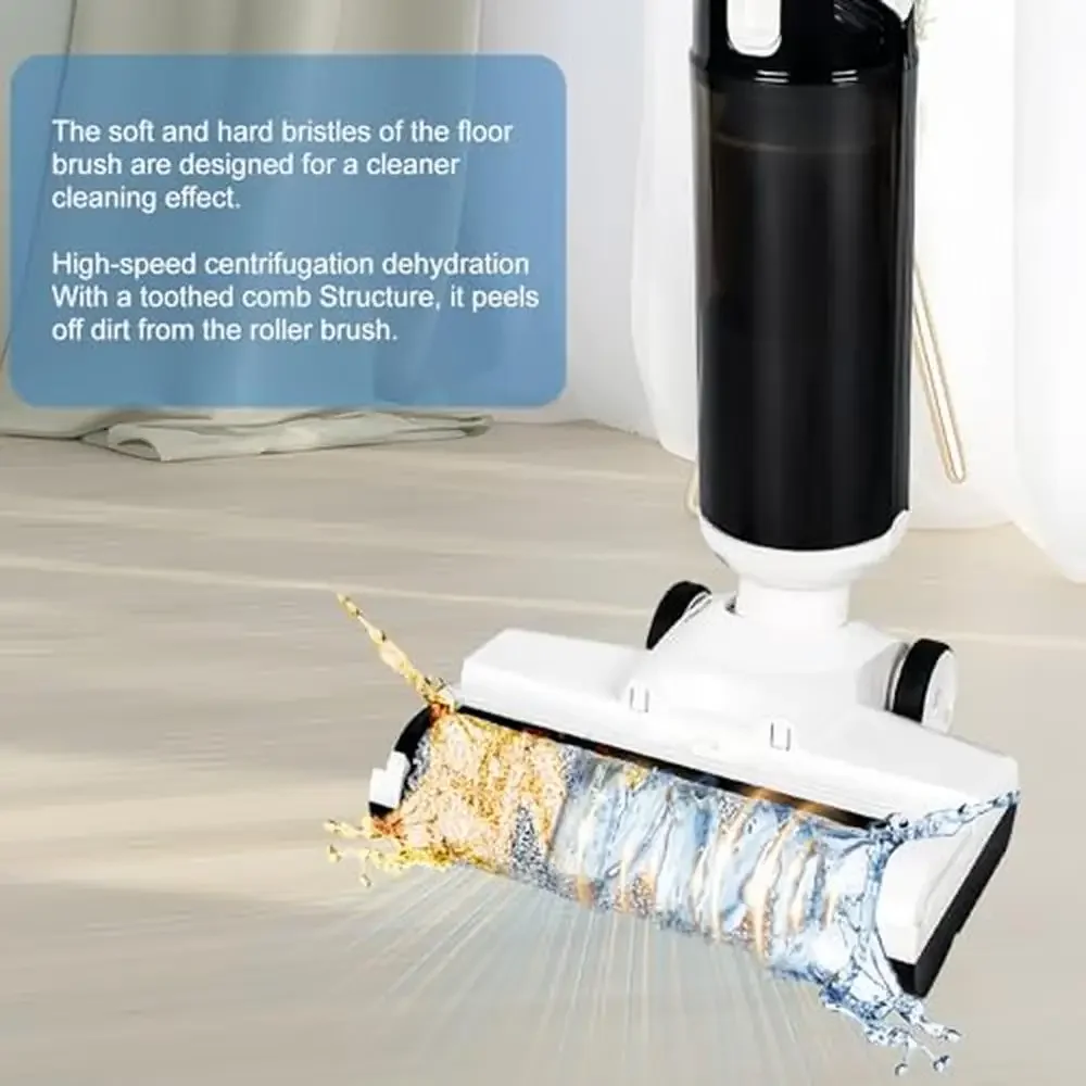 진공 걸레 콤보 무선 습식 건식 청소기, 스마트 디스플레이 하드 바닥 자체 청소, 14000Pa 강력한 흡입, 긴 배터리 수명 HEPA