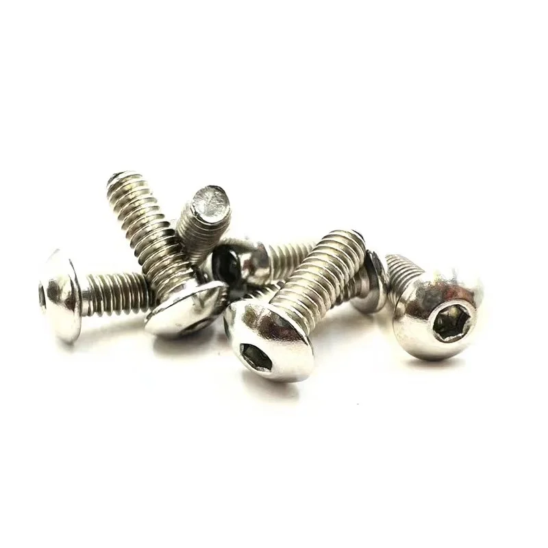 50pcs UNC 2-56 4-40 6-32 8-32 US Coarse Thread 304 stainless steel Allen Hex Hexagon Socket Button Head Screw Bolt ISO7380