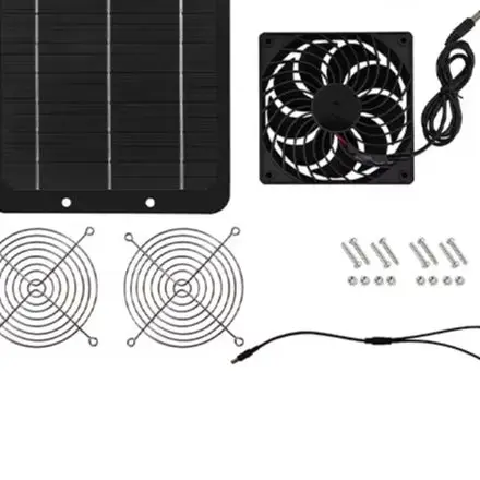 40W 12V Solar Panel Fan Pet House Exhaust Fan Greenhouse Dog Chicken House Greenhouse Waterproof Solar Panel Cooling Fan