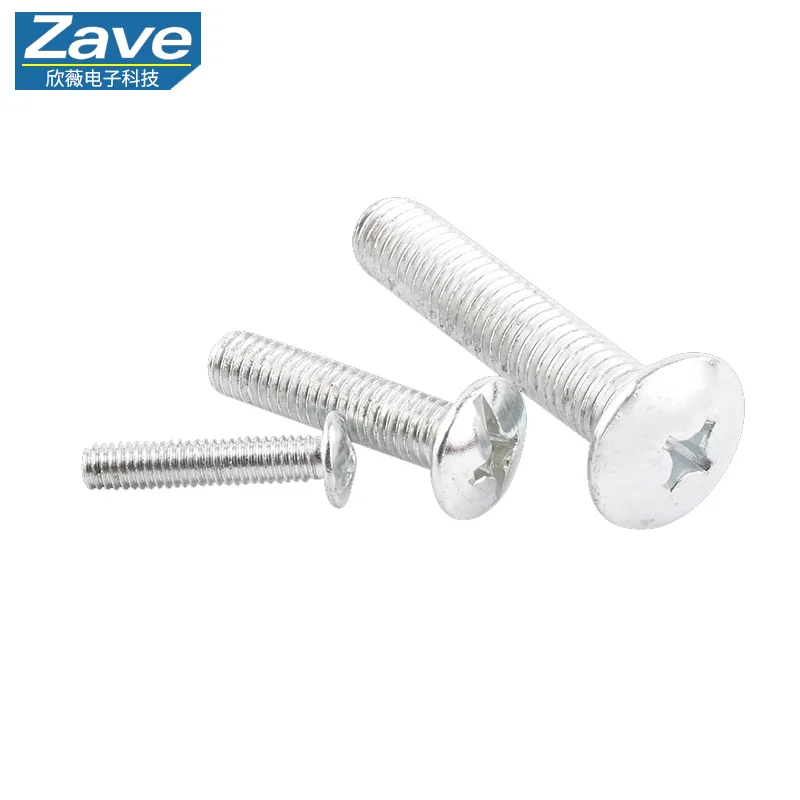 Zinc-Plated Cross Recessed Truss Head Screws / Mushroom (Umbrella) Head Machine Screws, 11-Slot Large Head Screws M3 M6 M8