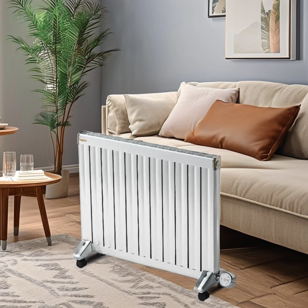 

2000W Freestanding Aluminium Oil-Filled Heater Remote App-Controlled Waterproof Temperature Controller for Living Room Garden