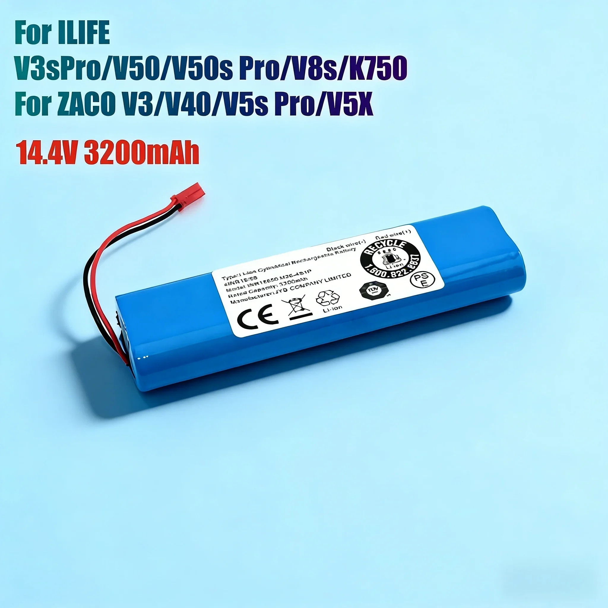 

Оригинальный литий-ионный аккумулятор 14,4 В, 3200 мАч для ILIFE V3s Pro, V5s Pro, V8s, V8 Plus, V80, V80 Max, V80 Pro, V3s Max 18650 PX-B010