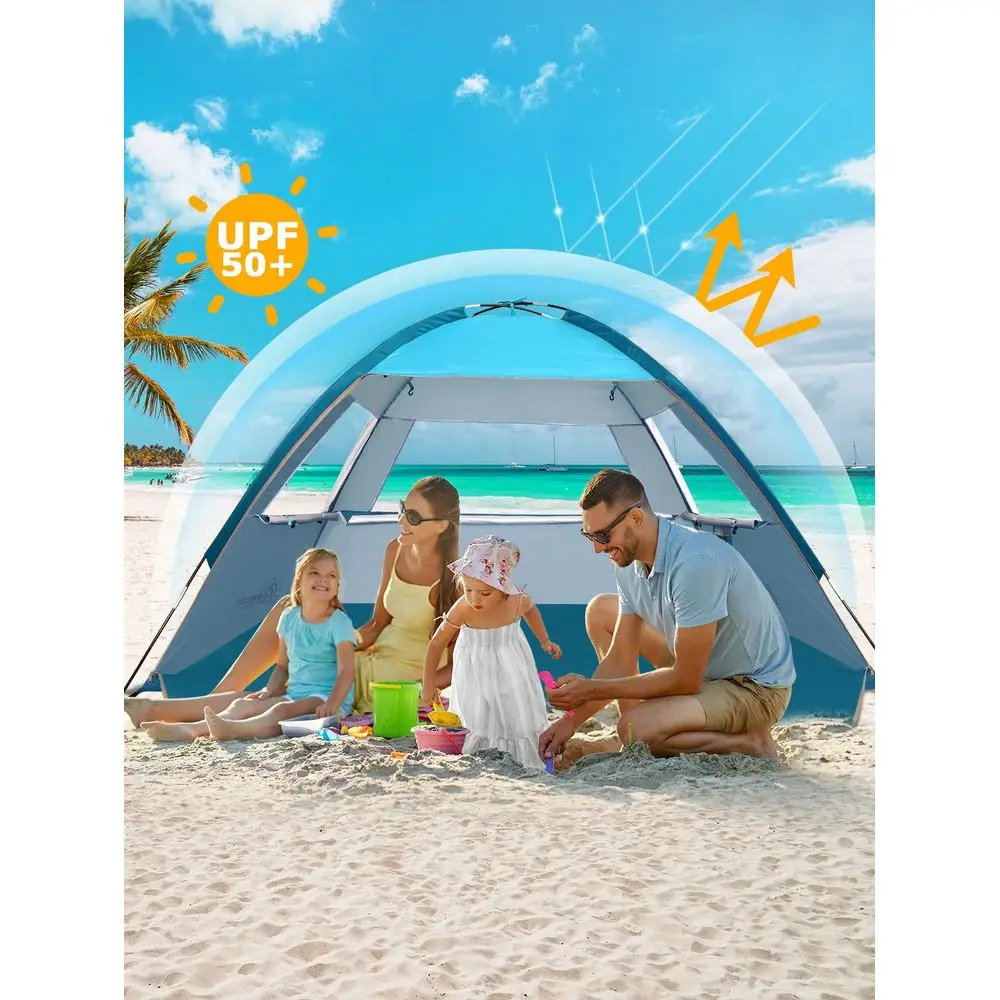 

Beach Tent Sun Shade, UPF 50 Canopy Shelter For 310 People, Lightweight Portable, Easy Setup