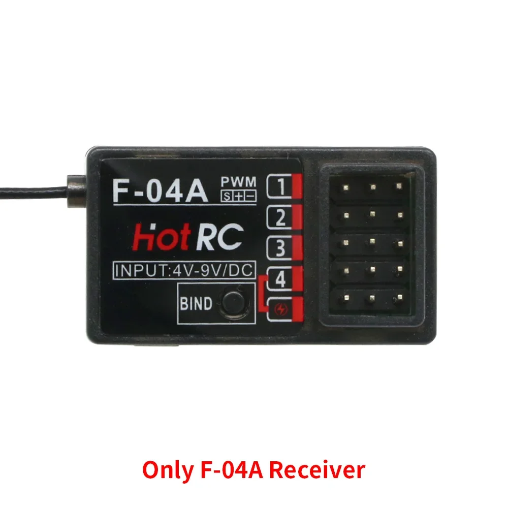 HotRc DS-4A 2.4G 4 Channel One-Hand RC Radio Transmitter with 4Ch Receiver for RC Car Boat Drone Airplane