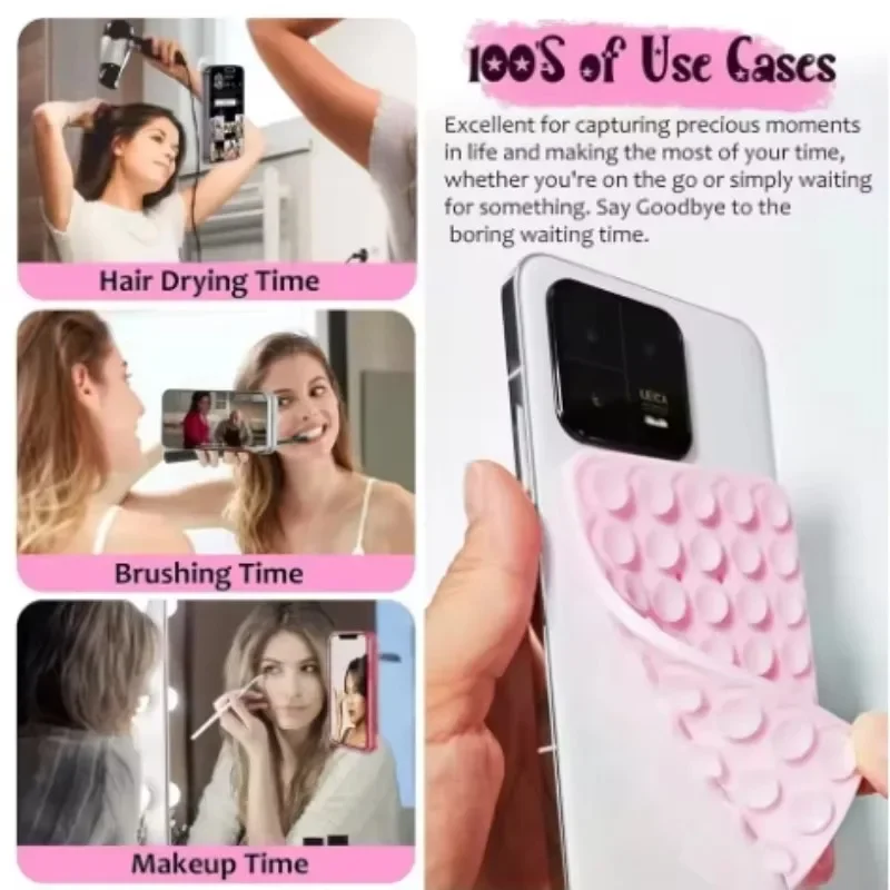 Cangkir Pengisap Dua Sisi Silikon Dudukan Ponsel Bebas Genggam Dudukan Ponsel Penting Perjalanan Pesawat Kompatibel dengan Ponsel Pintar Apa Pun