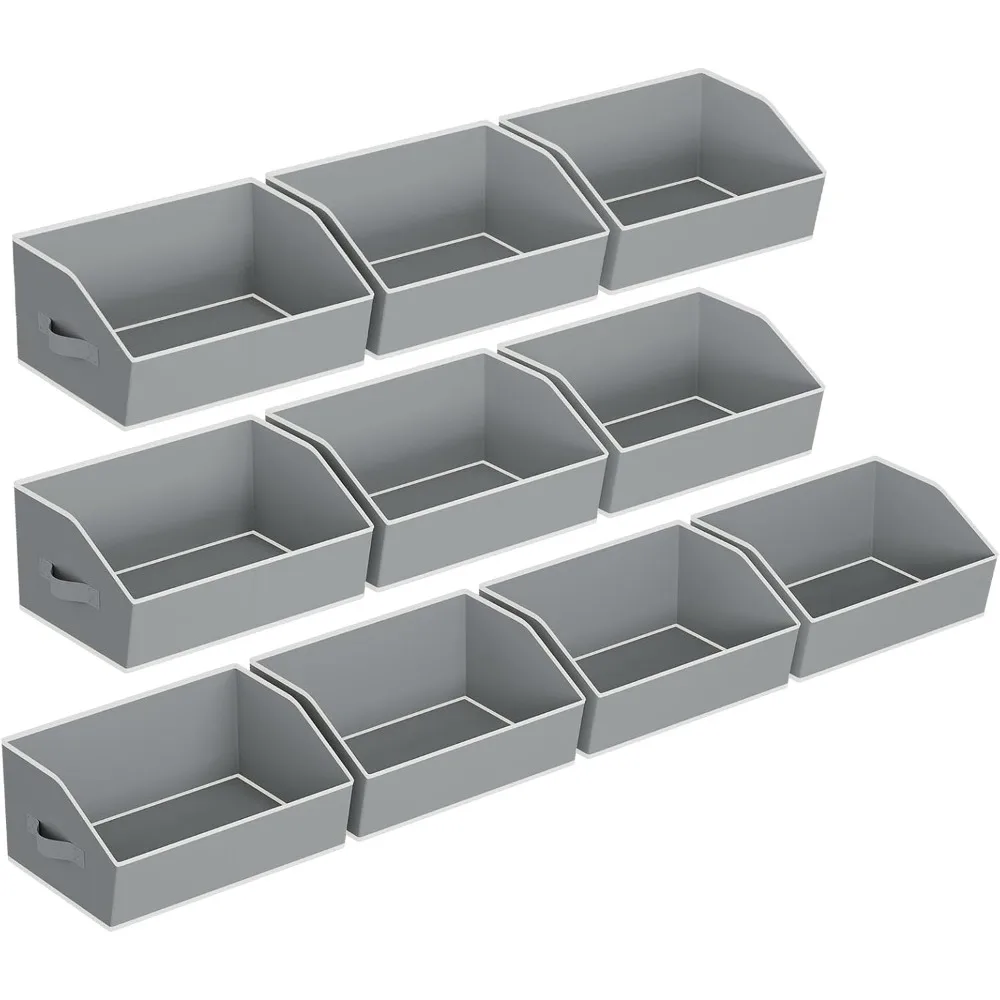 

closet baskets for shelves trapezoid - decorative storage baskets with handle, closet bins for organization, shelf storage bins