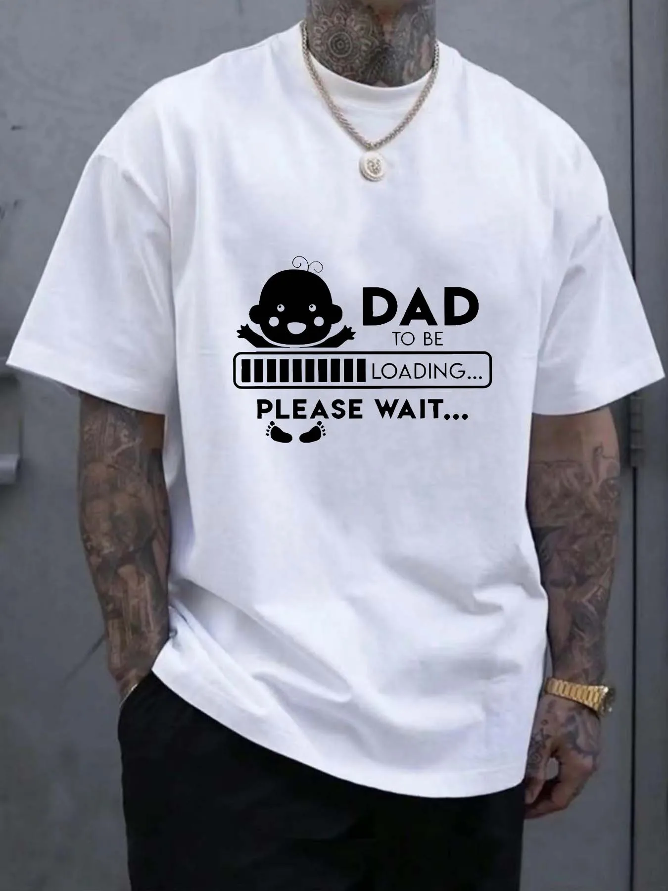 

Funny Dad-To-Be Graphic Tee - Soft Breathable Lightweight Crew Neck Short Sleeve Casual Top for Summer Daily Wear