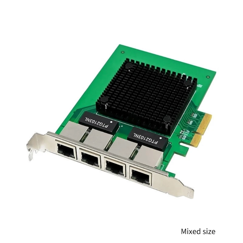 Scheda Ethernet PCIE Scheda espansione rete Ethernet da 2,5 Gbps 4 RJ45 Chip I350AM4