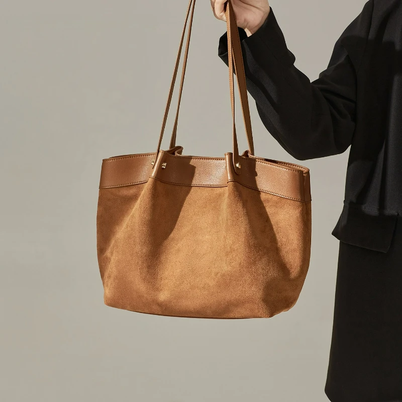 

Новая высококачественная матовая ручная сумка-тоут для женщин, осень/зима 202, универсальная сумка через плечо на одно плечо из замши