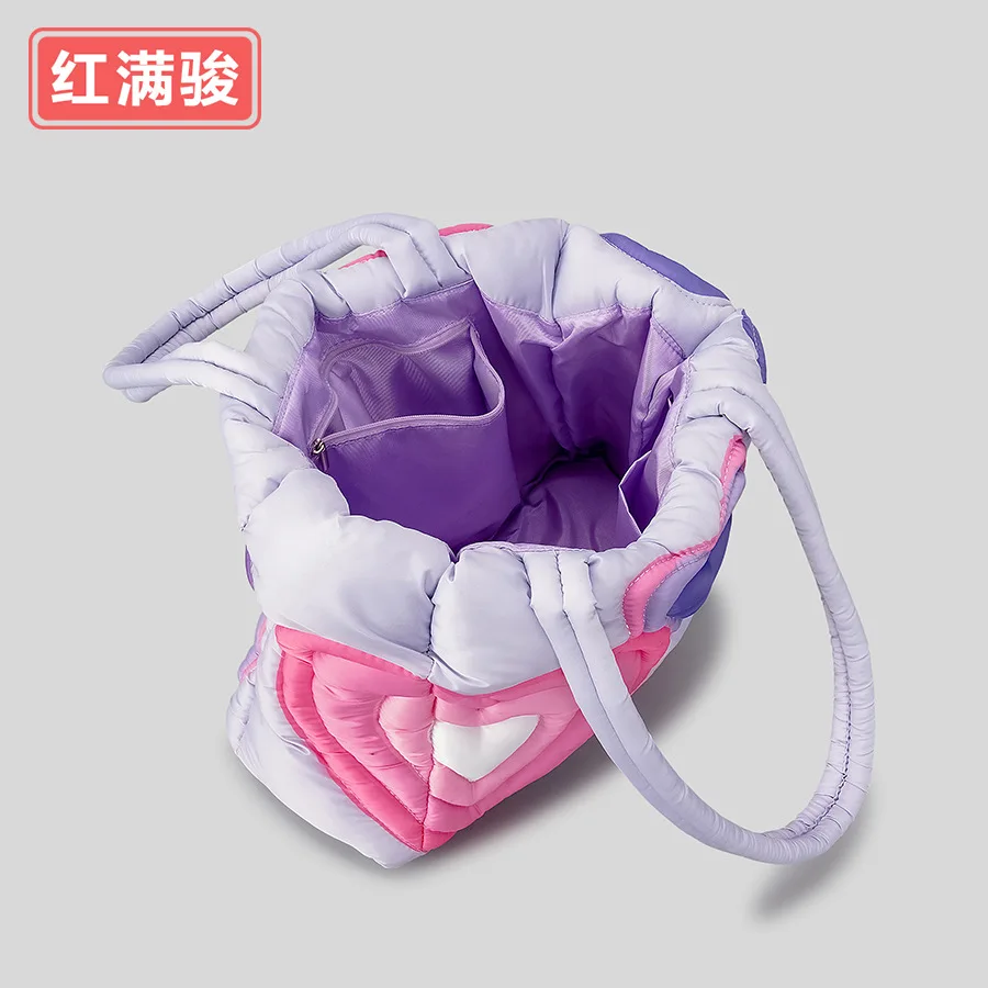 Sac à main épissé de grande capacité pour femme, sac fourre-tout Love, sac initié Macaron