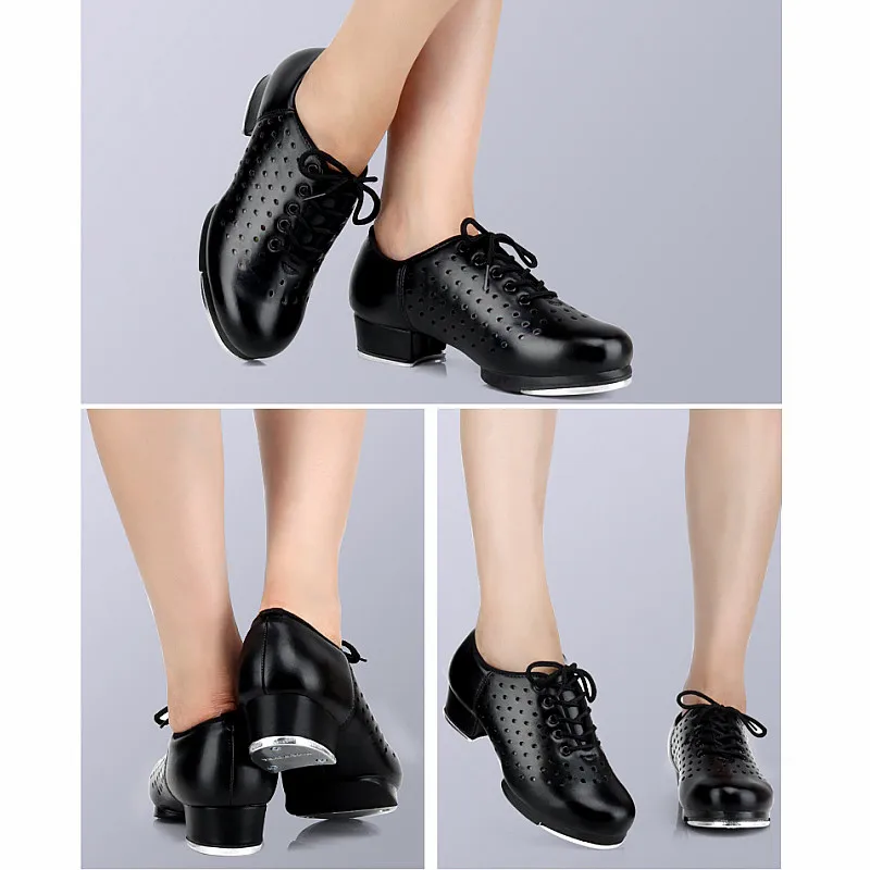 New Sports Dance Shoes Adult Children Performance Tap Dance Shoes Soft Sole Hollow Out Tap Shoes Step Sneakers Dance Shoes