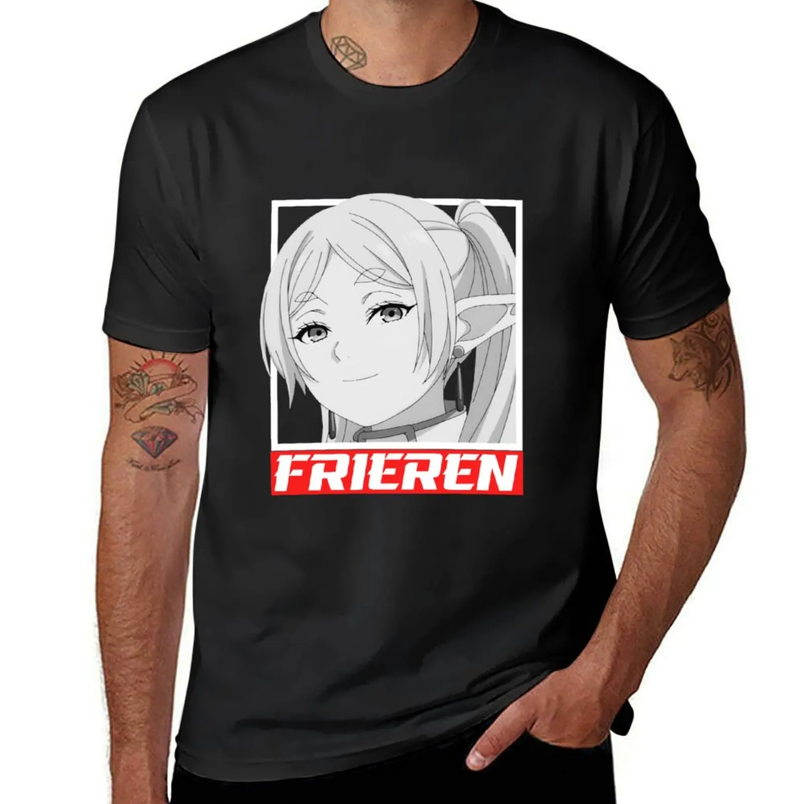 Frieren Cute Sousou no Frieren T-Shirt anime animal prinfor boys hippie clothes summer top men clothes