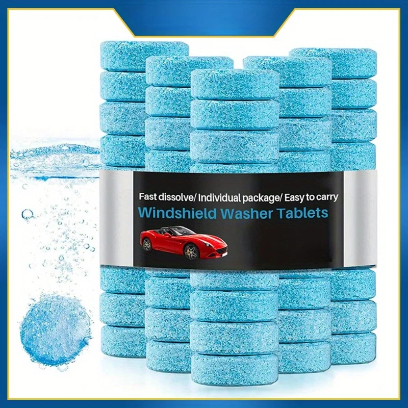 

Car Windshield Cleaner Effervescent Tablet Universal Window Glass Washer Fluid Concentrated Solid Set Remove Stains Clear Vision