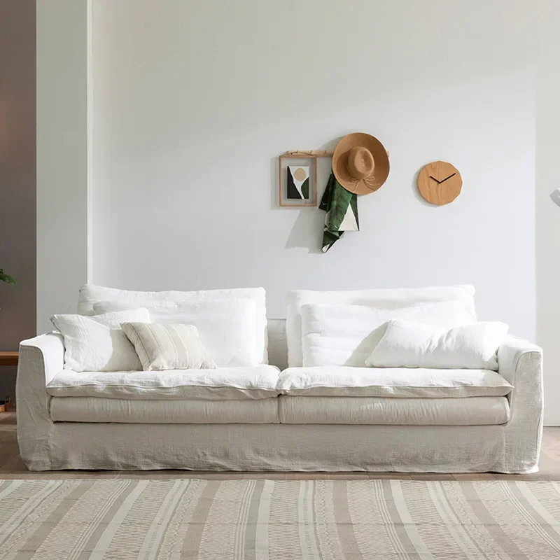 أمريكا الشمالية نسيج القطن والكتان الأبيض الياباني وابي سابي شقة صغيرة الشمال أسفل أريكة الكتان القابلة للإزالة بالكامل الشمال #2