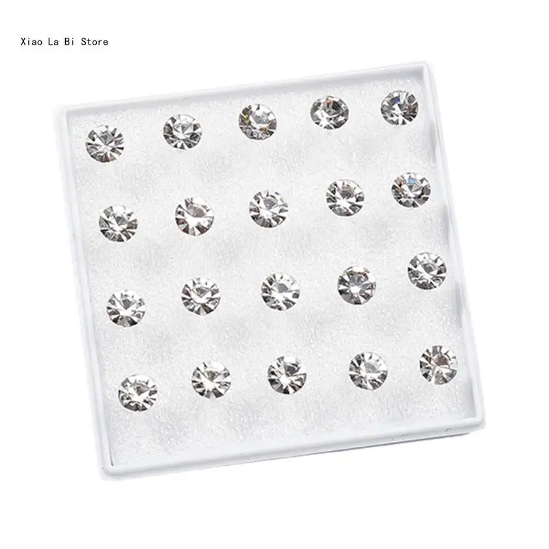 Safe Wear Cubic Zirconia Studs Earrings Cubic Zirconia Embellished Ear Studs Jewelry Stylish Earrings for Daily Wear XXFD