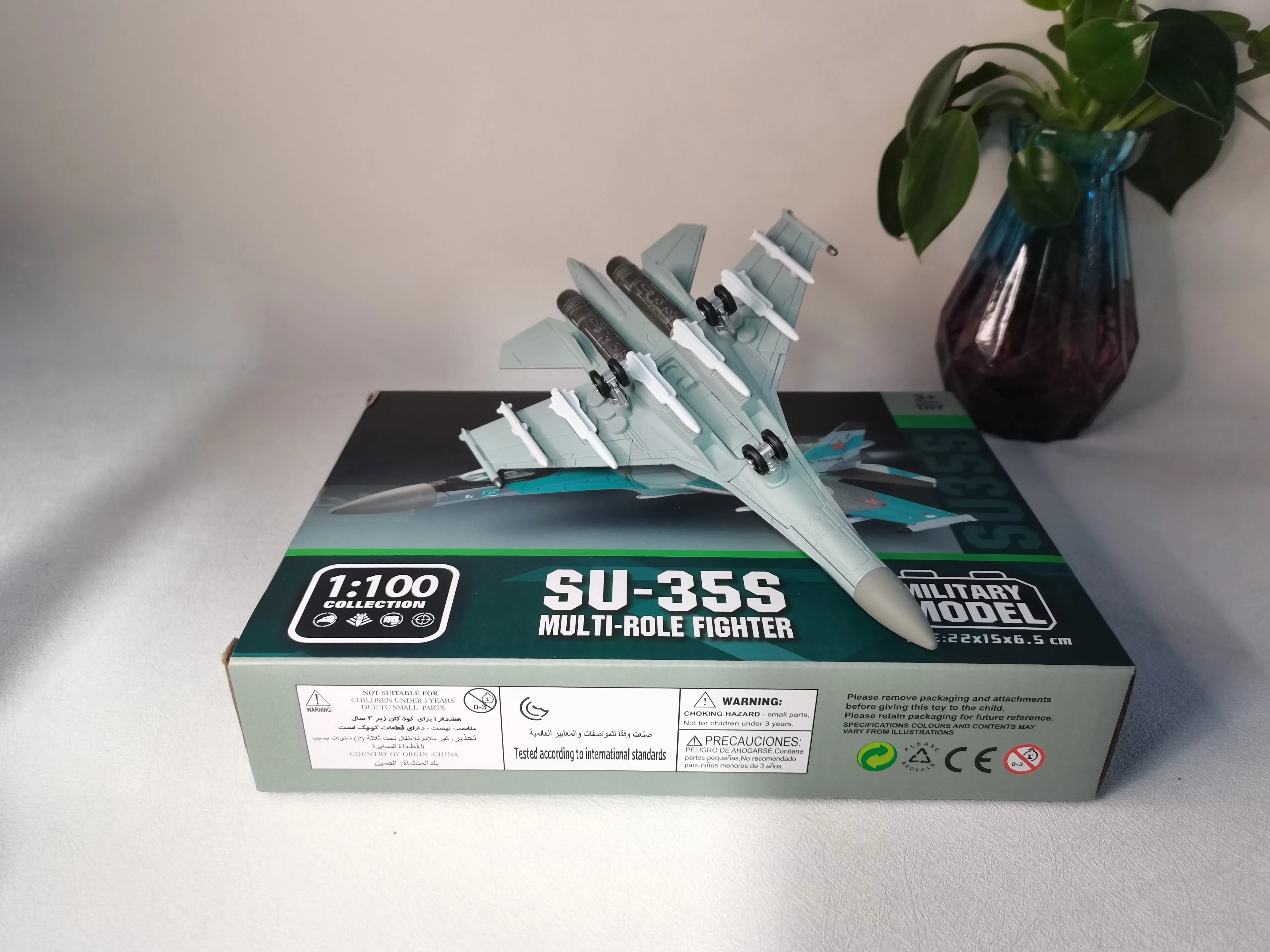 

ABS Material 1/100 Scale Air Force SU-35S Airplane 1/72 Building Blocks Assembly Fighter Ornament Model Collection Aircraft