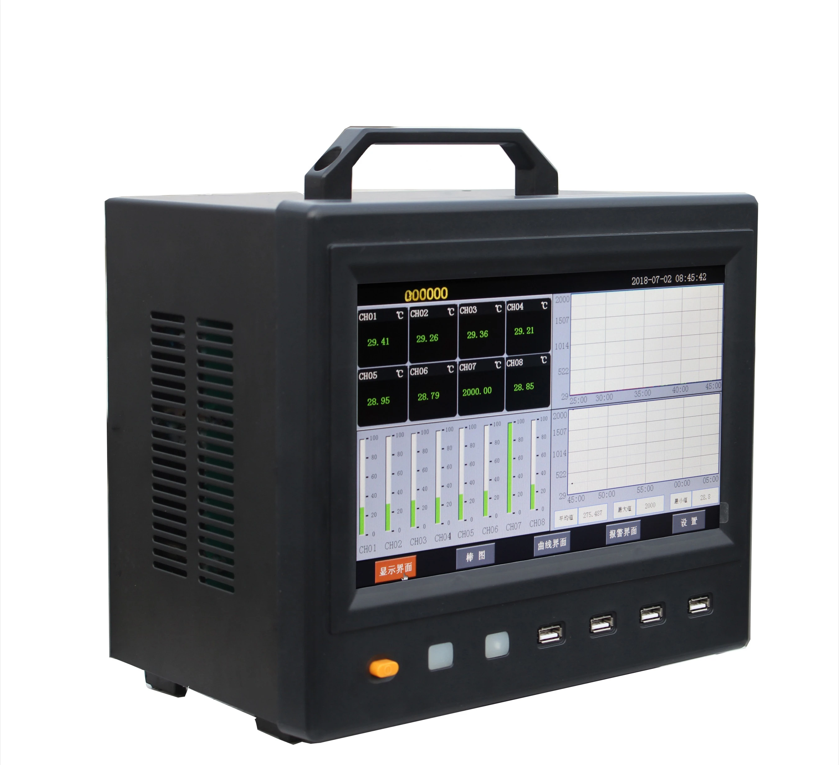 

Temperature Data Logger 9000-8 Multi-channel Paperless Data Logger