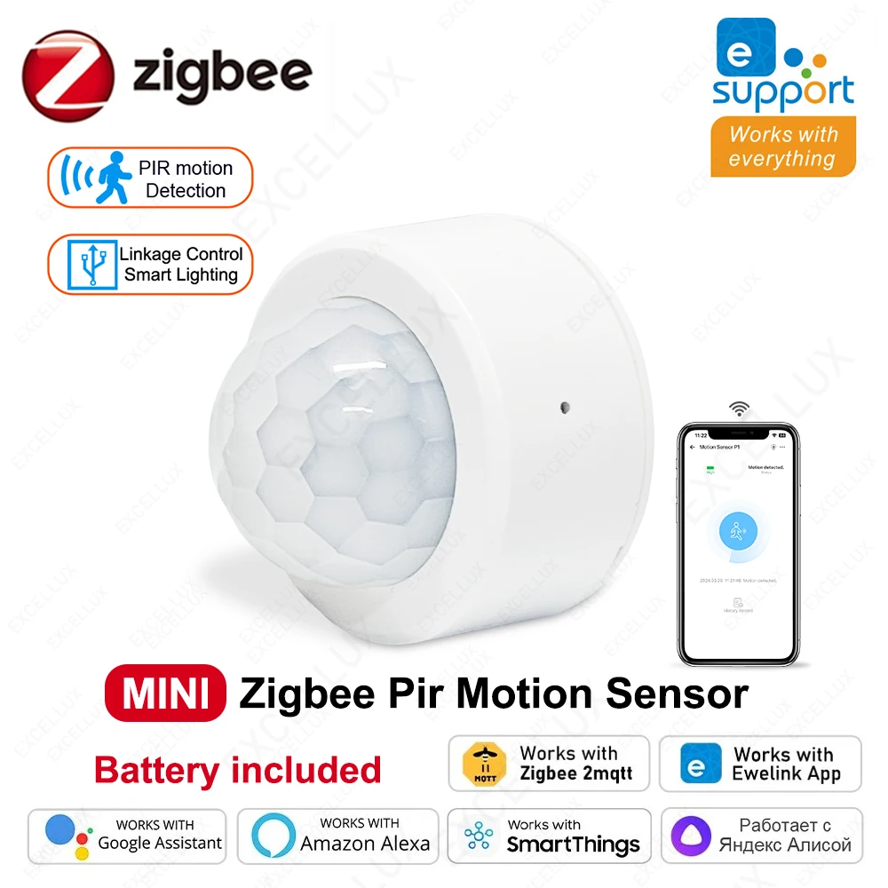 

EWelink Zigbee 3.0 Motion Sensor Smart Human Body PIR Sensor Infrared Detector Security Alarm Sensor Support Z2M Home Assistant