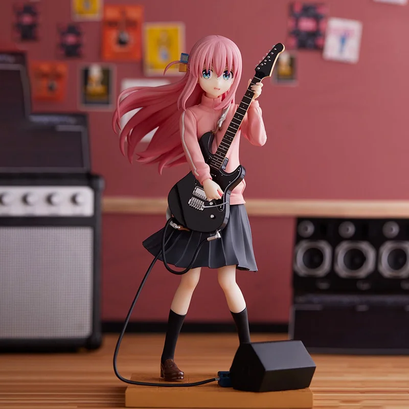 Anime Bocchi the Rock!, 15cm Gotou Hitori PVC Action Figure, Guitarra Performance Scene Model, Toy Gift Collection, Presente Ornamento