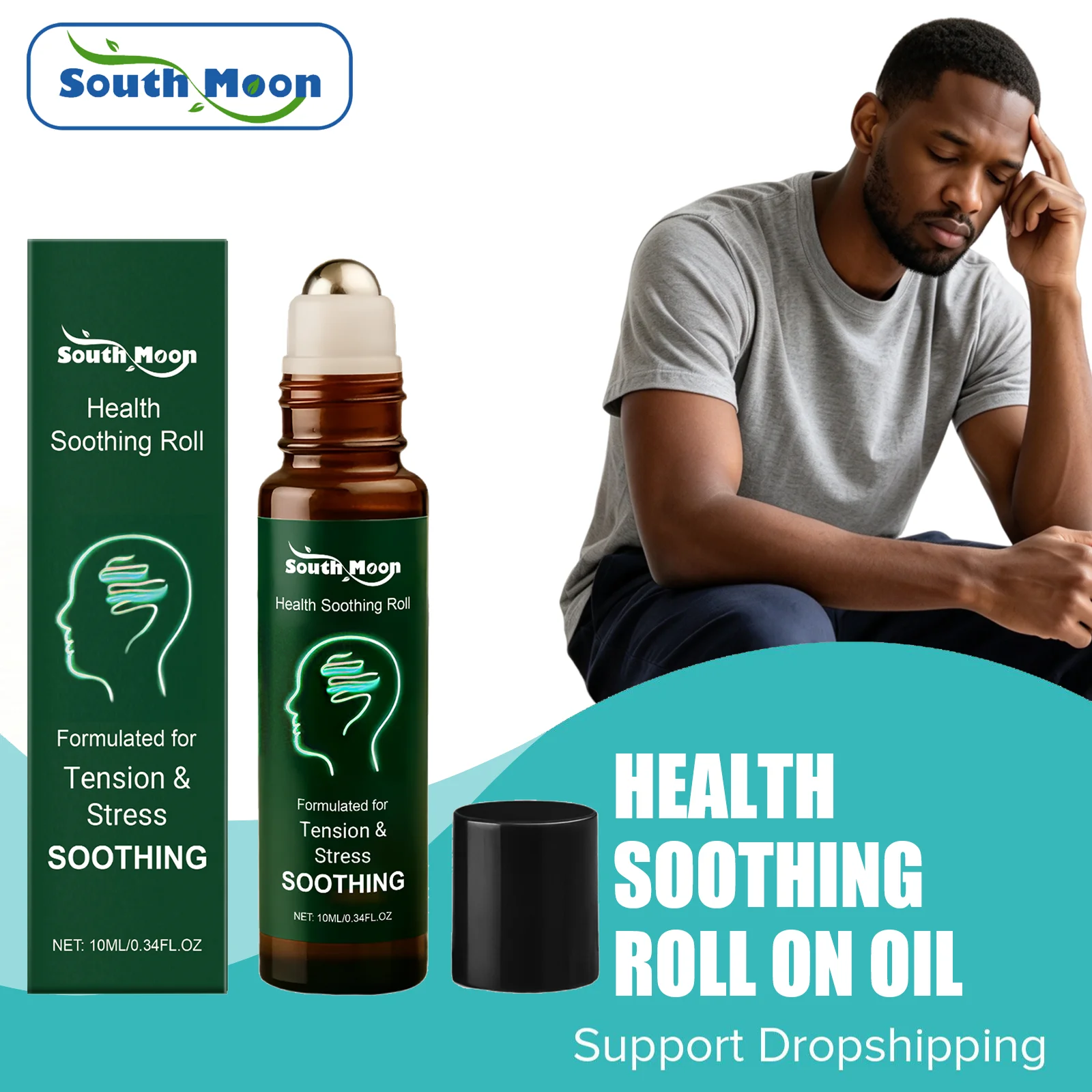 South Moon Health Soothing Roll On Oil Relieve Temple Neck Tension Reduce Muscle Tension Help Release Stres Create Relaxed State