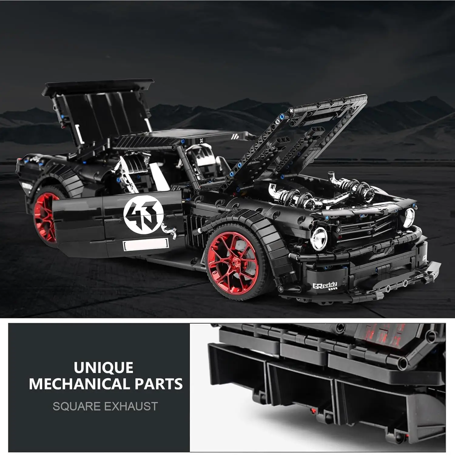 2943 pièces moule roi 13108 Mustang blocs de construction de voiture ensembles MOC voitures de sport Kits de construction cadeau pour les garçons Collections passionnés jouets