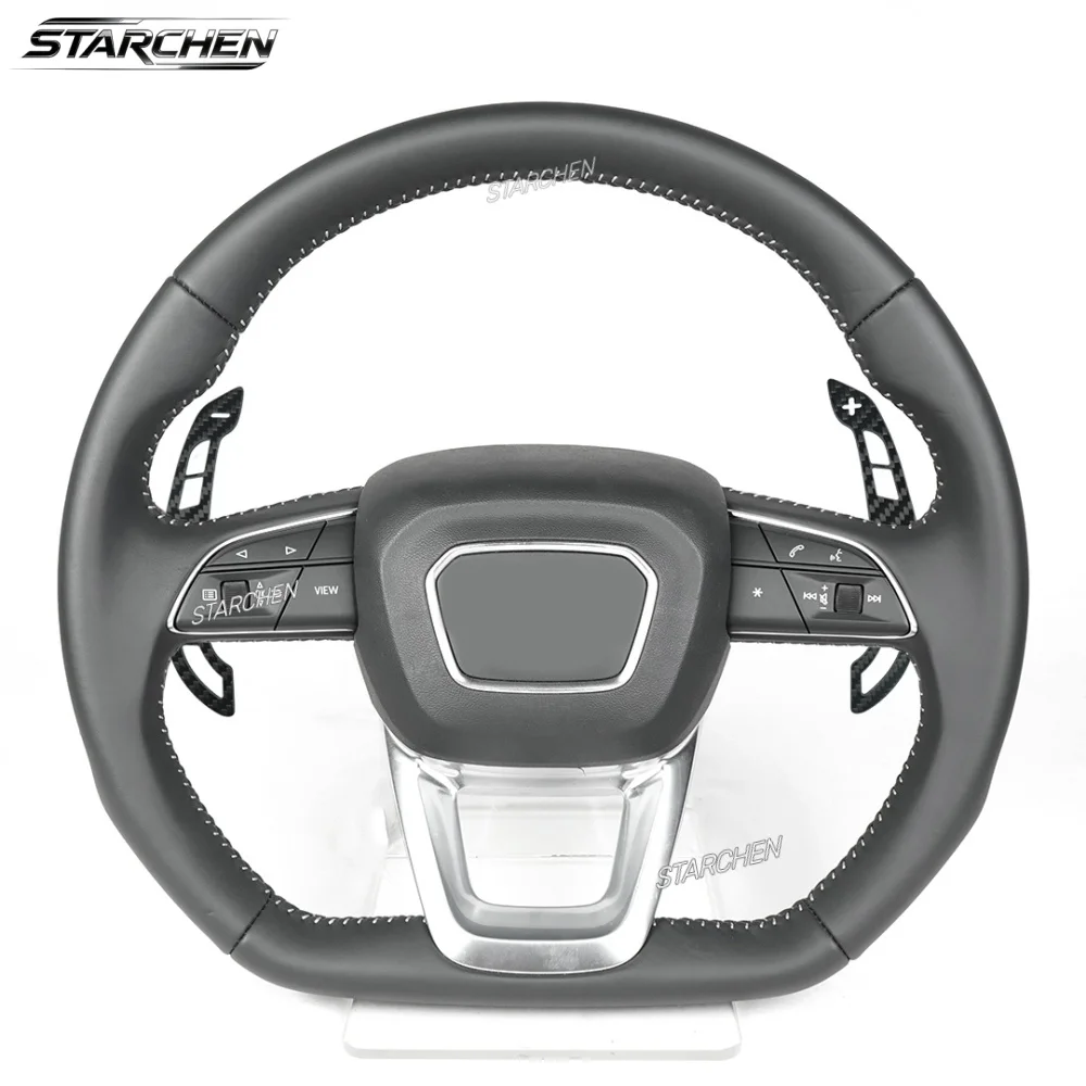 Real Carbon Fiber Magnetic Paddle Shifter For Audi B9 A1 A4 A5 A7 A8 Q2 Q3 Q4 Q5 Q7 Q8 S1 S2 S3 S4 S5 SQ5 SQ7 SQ8 RS3 RS4 RS5 RSQ5 Steering Wheel