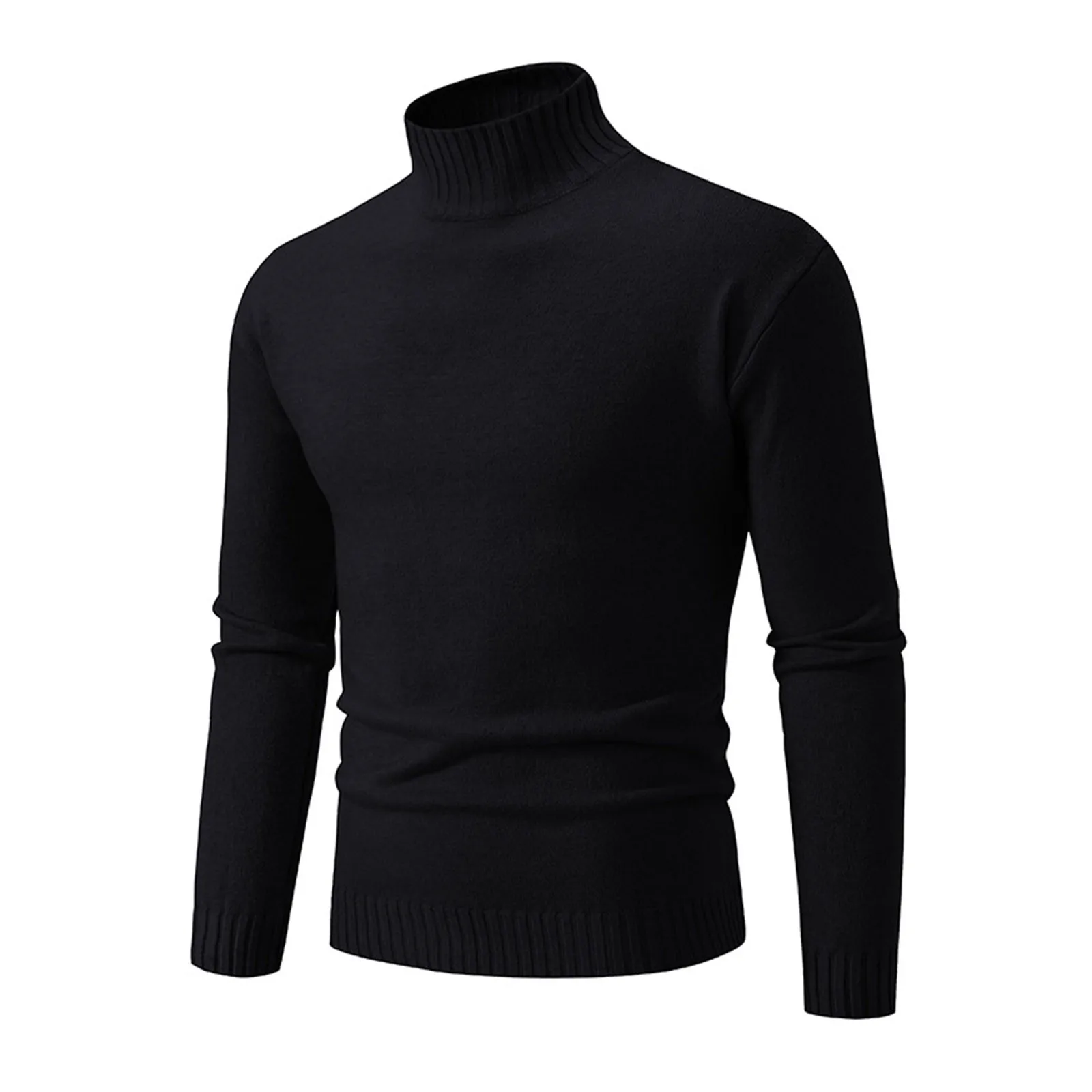 New Autumn Winter Designer Fashion Half Turtleneck Knitted Sweater High Quality Mens Casual Solid Color Warm male Sweater