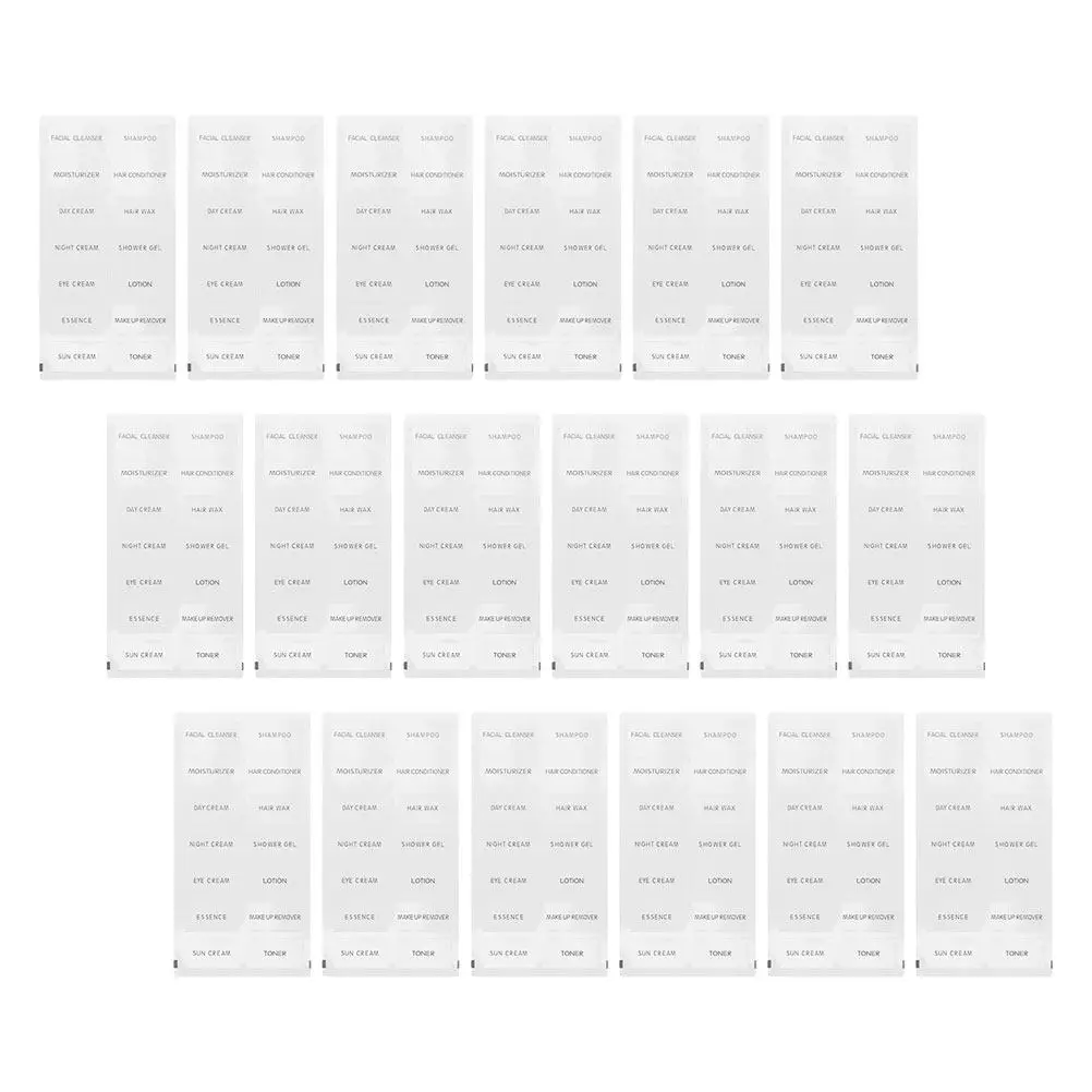 20Sheets Labels for Travel Toiletries Clear Sturdy PVC Stickers for Shampoo Conditioner Body Wash Bottles Travel Friendly