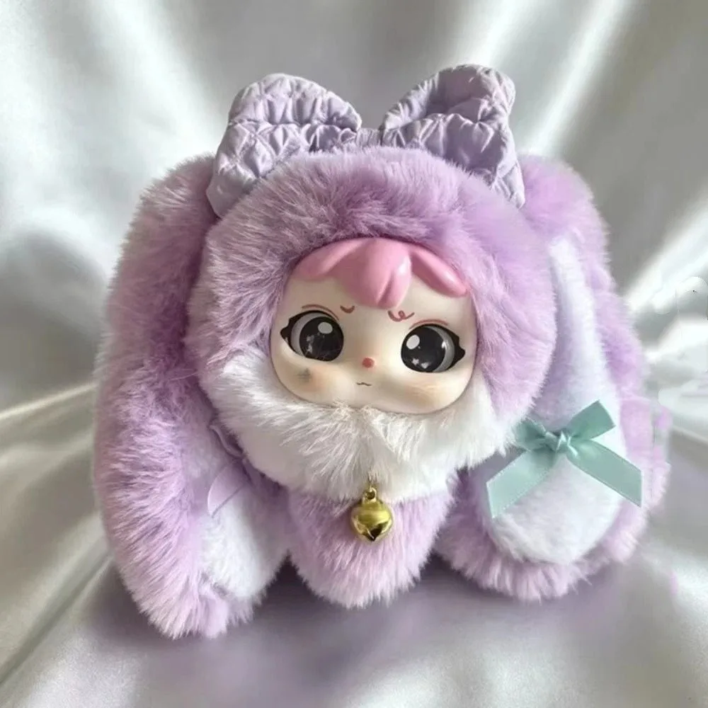 Cute Design Bowknot Rabbit Ear Plush Keychain Bowknot Decoration Vinyl Face Vinyl Face Doll Pendant Plush Material 15cm
