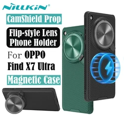 For OPPO Find X7 Ultra MagSafe Case NILLKIN CamShield Prop Magnetic Charging Flip-style Holder Camera Cover For Find X7Ultra