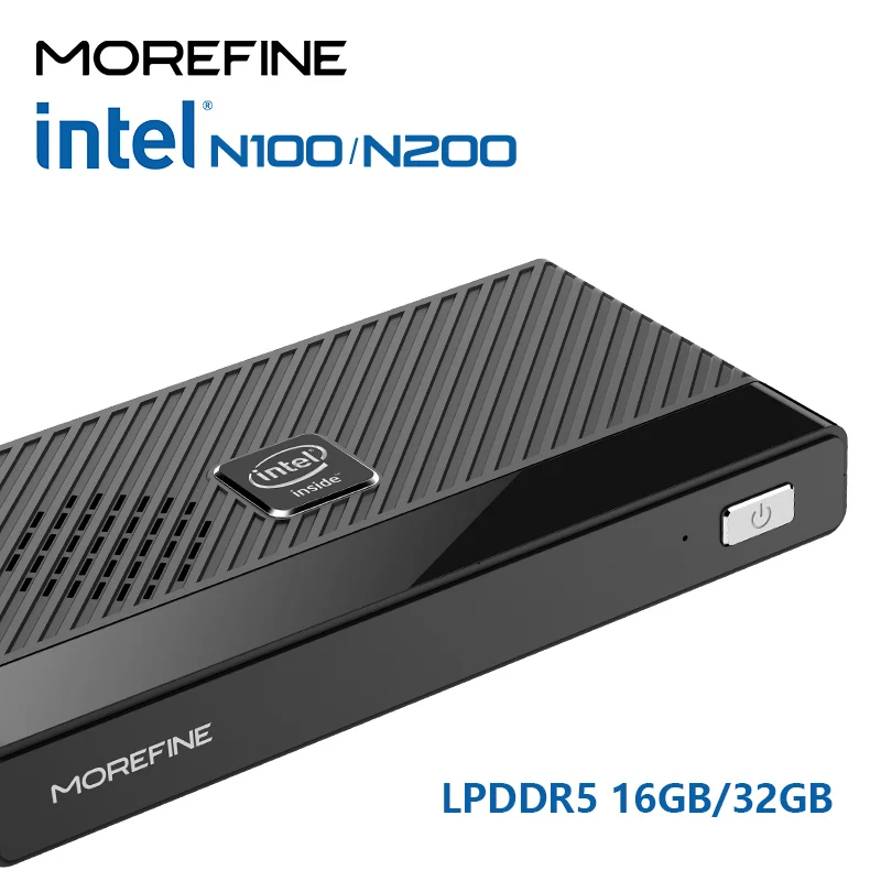 MOREFINE M6 PC Mini 12 Gen Intel N100/N200 Windows 11Pro DDR5 2933MHz NVMe SSD komputer saku PC HDMI2.0 4K @ 60Hz WiFi 6 BT5.2