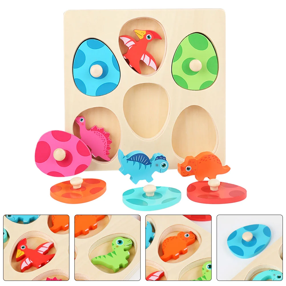 

Cartoon Dinosaur Puzzle Toddler Children's Toys Brain Teaser Wooden Early Learning Educational