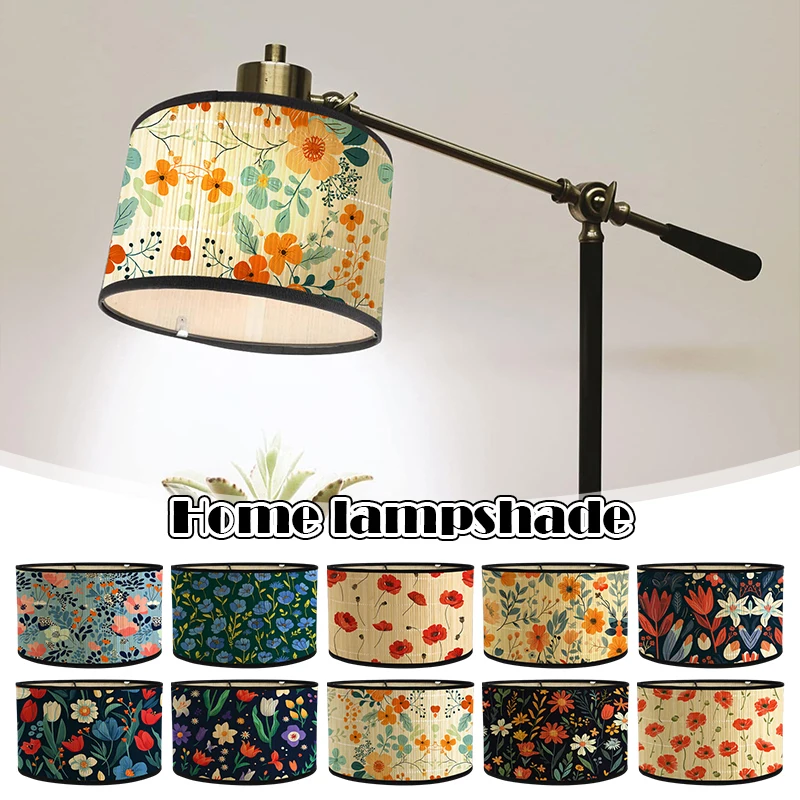 Japanese Retro Light Cover Hotel Homestay Wall Lamp Shade Flower Printing Lampshade Bamboo Abstract Art Home Decor Chandelier