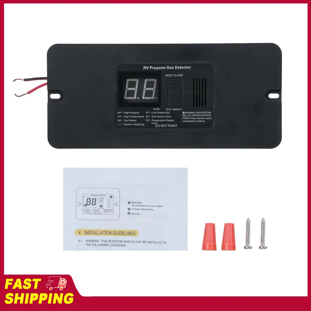 

Digital RV Propane Gas Detector with 85dB Loud Alarm, DC 12V Gas Alarm Tool for Trailer Motorhome