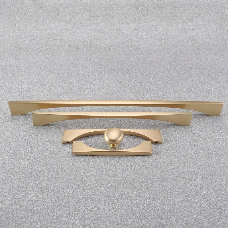 Nordic Modern Brushed Copper Cabinet Handle American Coffee Antique Drawer Pull For Wardrobe Cupboard