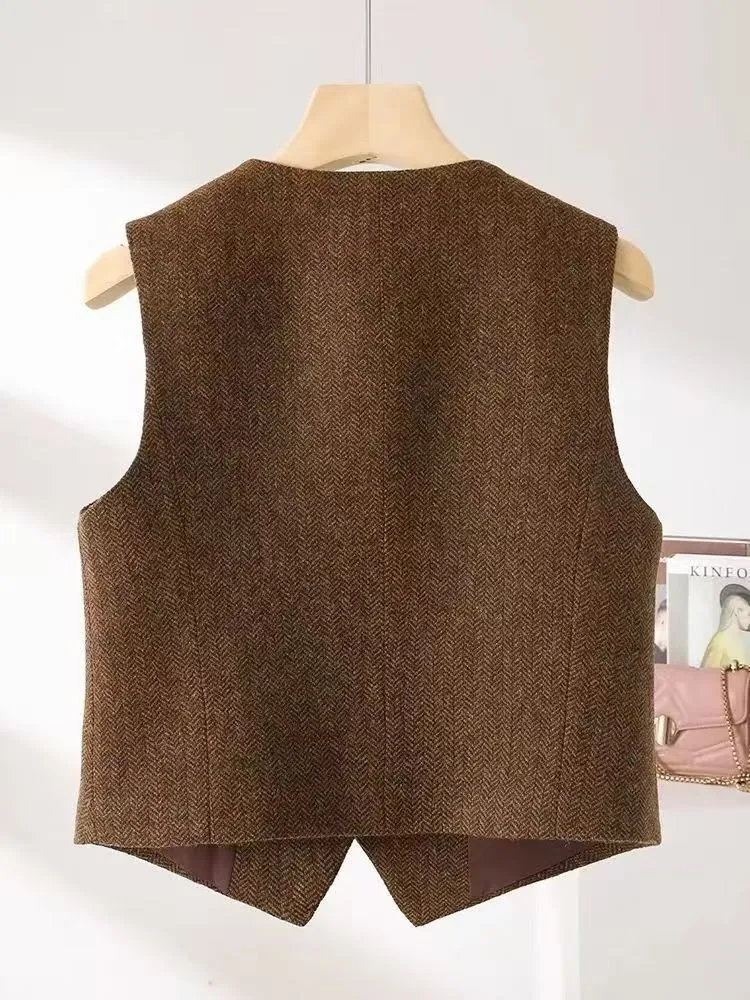 

Женский жилет, куртка 2026, летний темпераментный удобный женский жилет, топы, винтажные жилеты без рукавов, кардиган, одежда