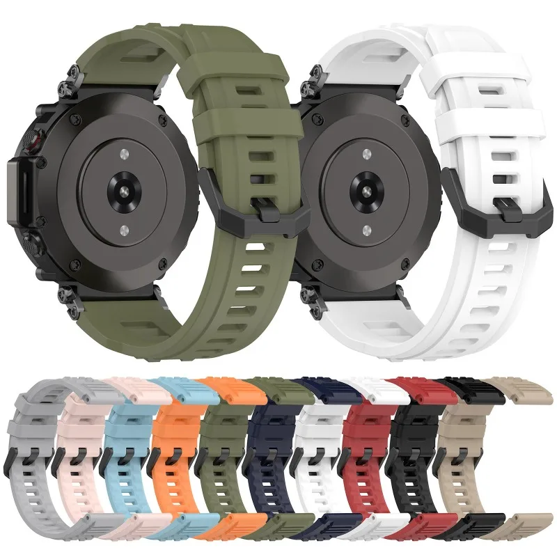 Силиконовый ремешок для Amazfit T-Rex Ultra, спортивный браслет для Amazfit Trex Ultra A2142, быстросъемный силиконовый сменный Браслет