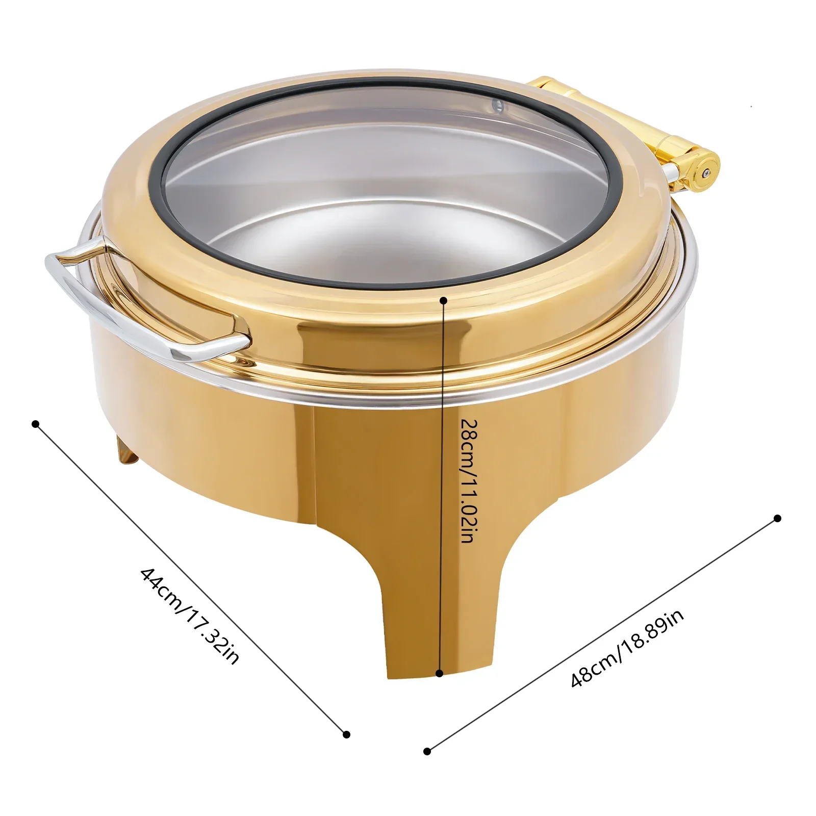 Gold 6L Stainless Chafing Dish Buffet Warmer Chafing Dish Buffet Server and Warmer - view 3