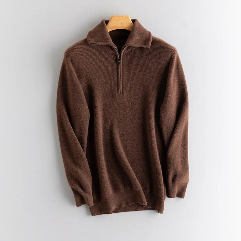 100% Pure Cashmere Sweater Men's Autumn Winter Sweater Coat