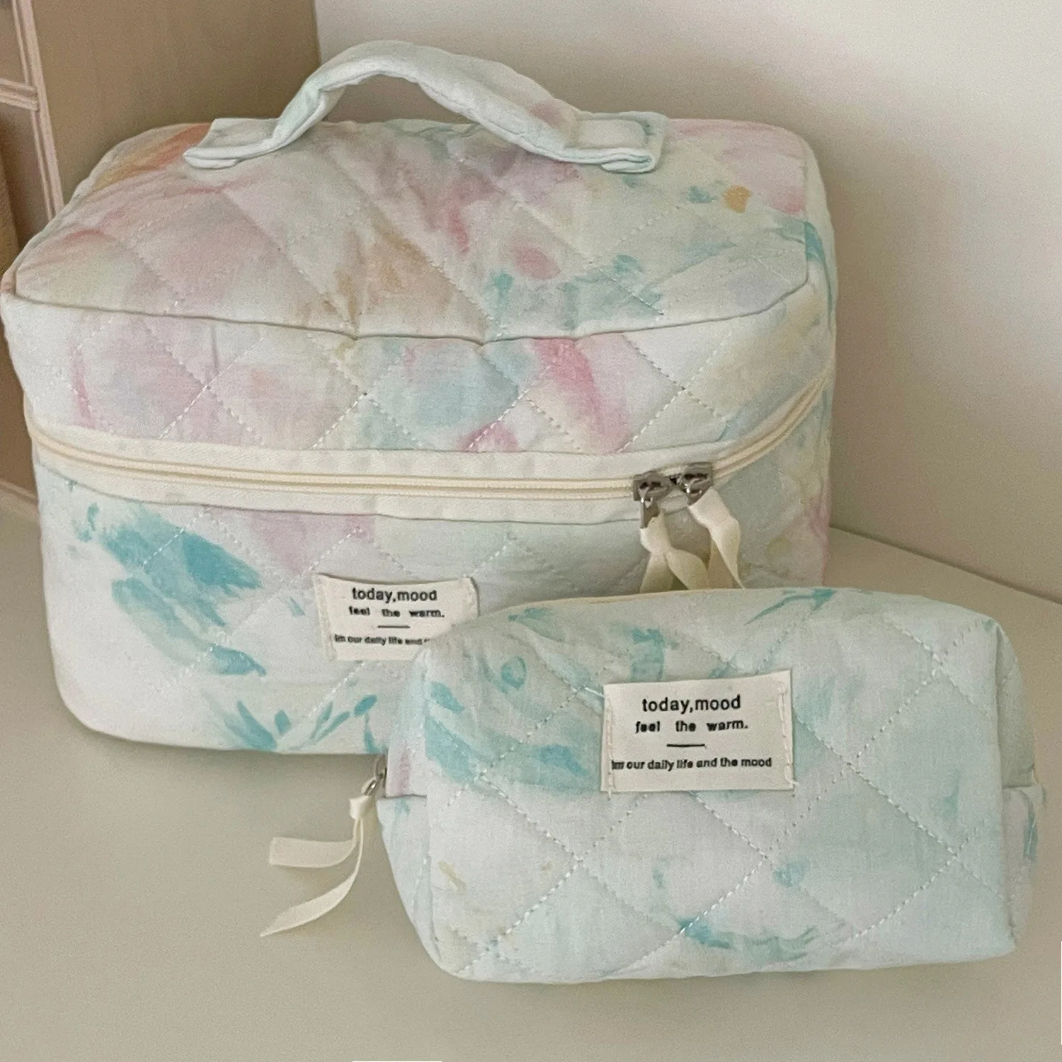 Borsa cosmetica da donna colorata di grande capacità borse da viaggio da donna portatili di moda borse semplici per il trucco femminile