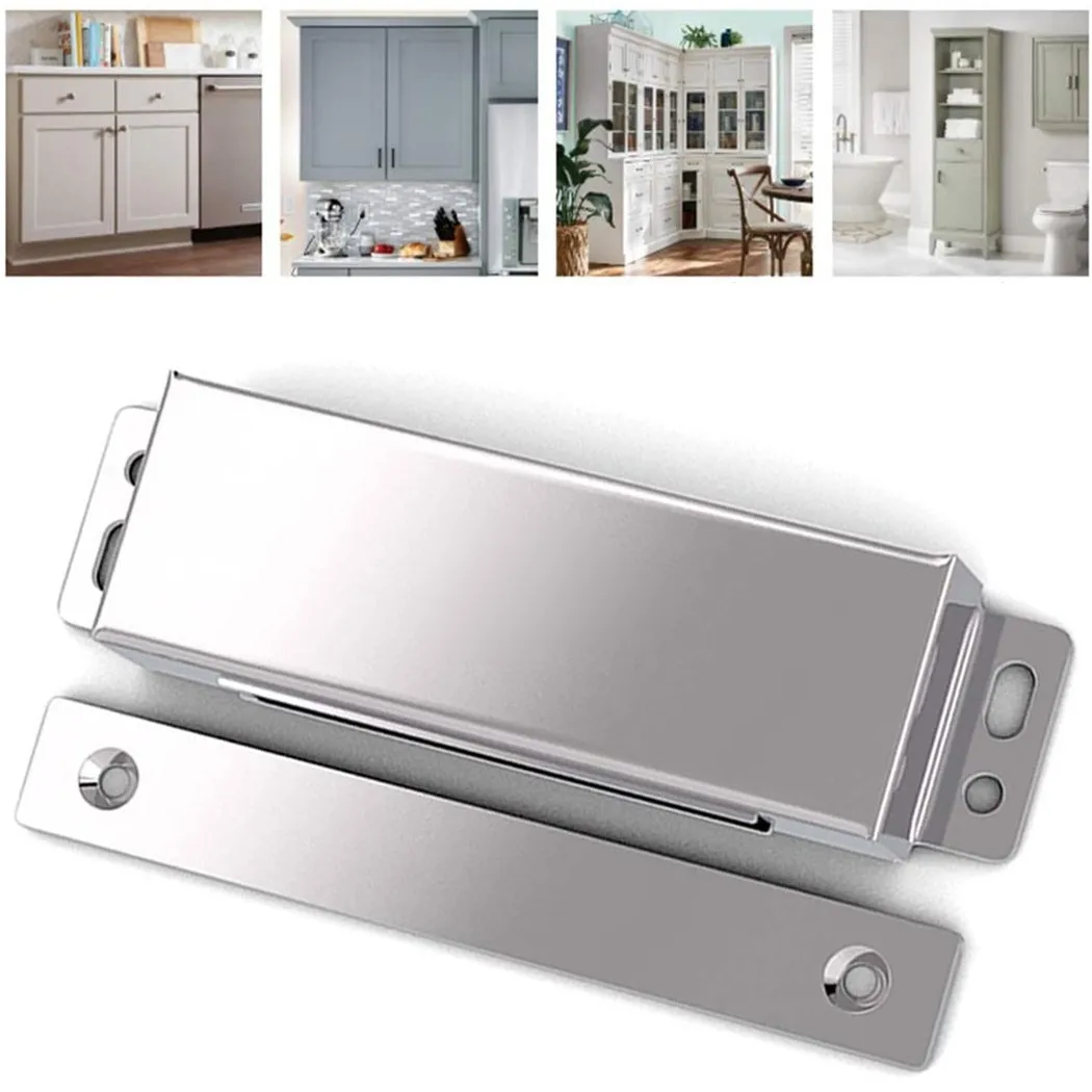 1pc Stainless Steel Magnetic Collision Bead Buckle Cabinet Door Old-Fashioned Clip Wardrobe Lock Card-Type Magnetic Suction