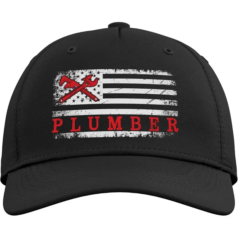 Plumber USA Flag American Plumbing Pipefitter 4th of July Adjustable Baseball Hat