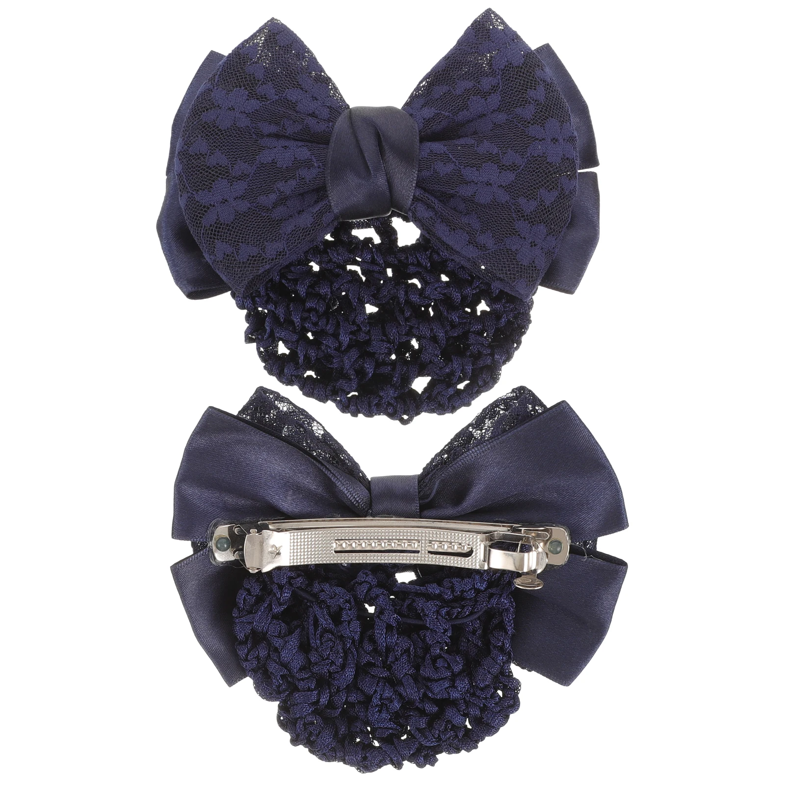 

2pcs Women Elastic Bun Hairpins Office Snood Hairpins Party Date Women Snood Bun Hair Elastic Hair Clips Nets Dark Blue