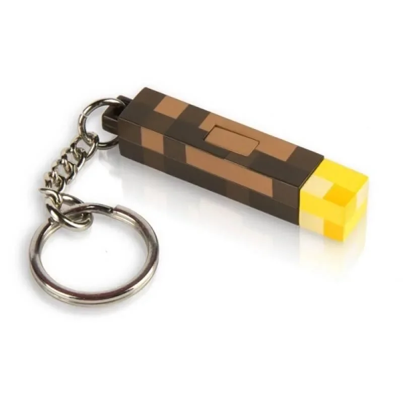 Minecraft Keychain Luminous Torch Key Chain Creative Luminous Pendant Key Chains Car Keyring Jewelry Cosplay Prop Accessories