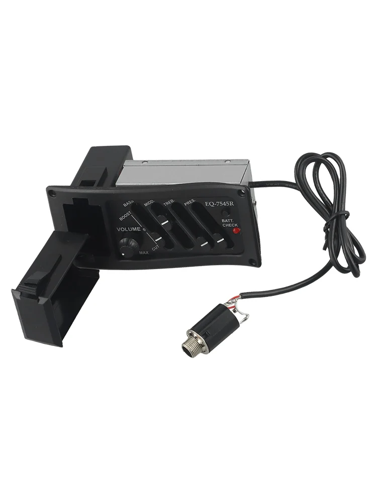 Live Performance Black Acoustic Electric Guitar Pickup String Instrument Pickup Tuning Display Connection Port