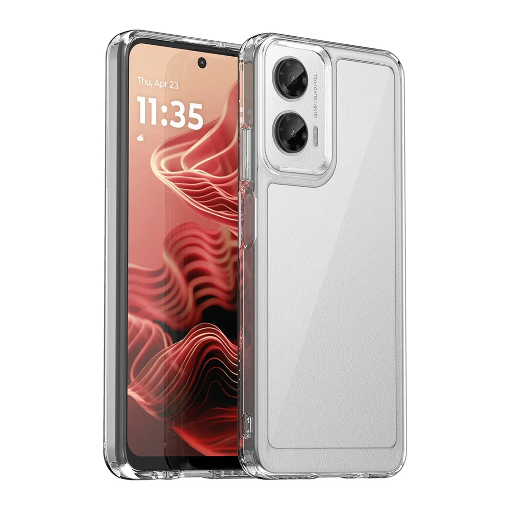 حافظة لهاتف موتورولا موتو G35 5G فيوجن PMMA + حافظة هاتف من البولي يوريثان لهاتف MotoG35 G 35 غطاء حماية كامل شفاف