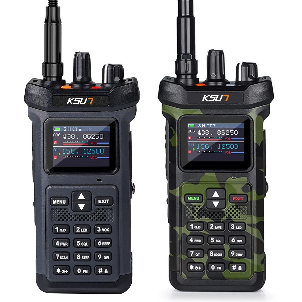 KSUN UV119D 20W VHF UHF Dual Band Flashlight Reverse Charge High Power Walkie Talkie Ham Radio Transceiver