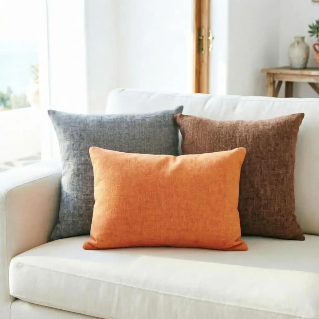 Customized Size Solid Color Pillow Cover Simple Style Soft Polyester Fabric Bed Decorative Cushion Case for Home